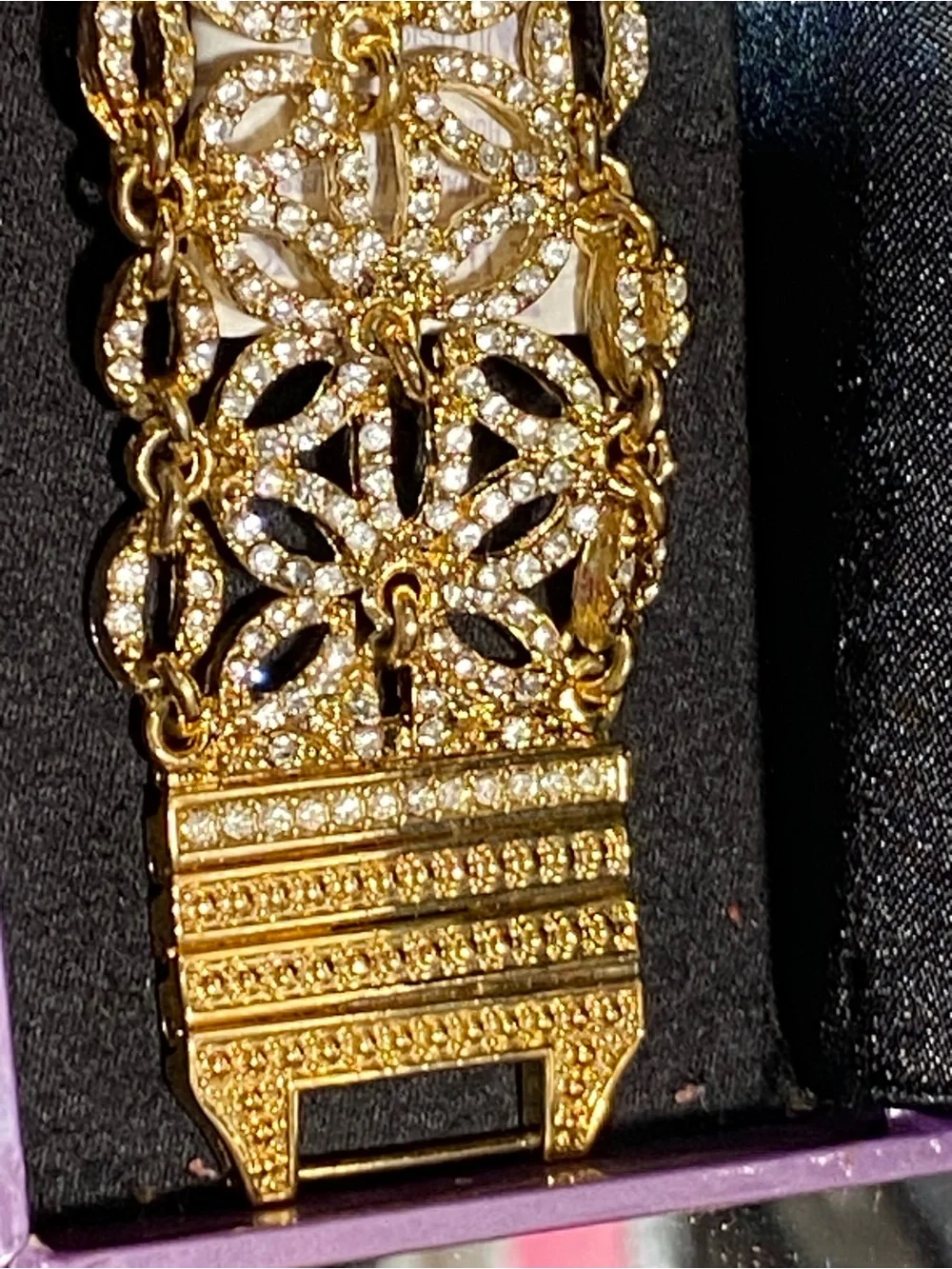 Vintage Suzanne Somers Gold Filigree Bracelet Watch